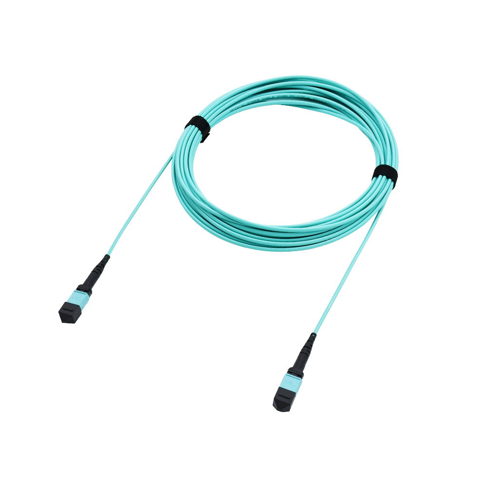 Fiber Optic Patch Cable|Fiber Optic Patchcord MPO-MPO M to M 8 Cores Type B Multimode 10G OM3 Low Loss ≤0.35dB 3.0mm OFNR Riser 1m (3ft)